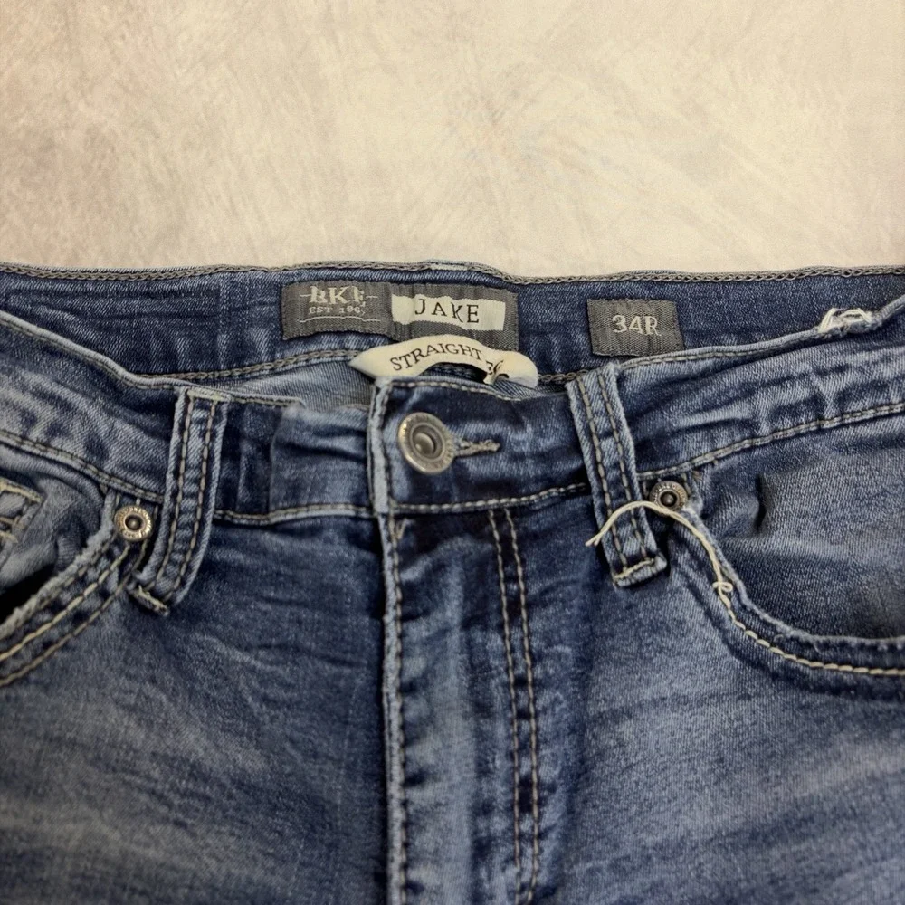 BKE Jake 34R Denim Jean Shorts‎ Blue Distressed Cutoff Frayed Hem